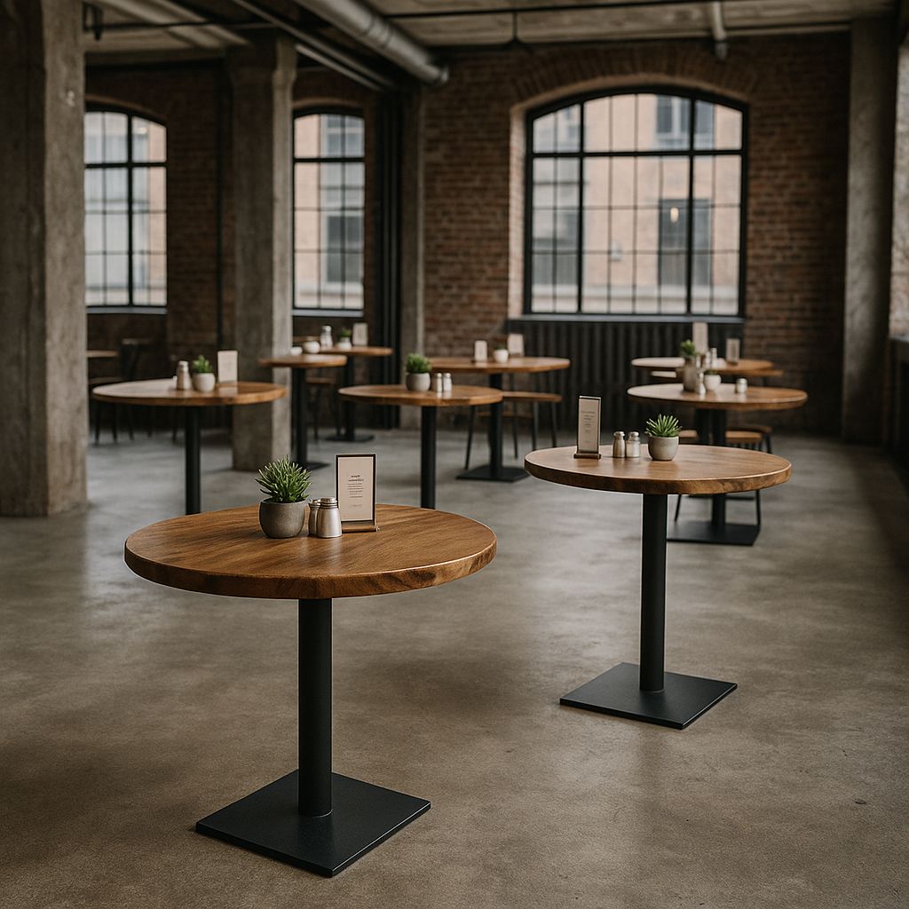 Gerçek Ağaç Ceviz Masa Paketi 120cm Çap Yuvarlak